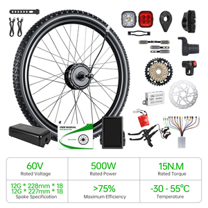 <strong>UK</strong> Stock Smart NFC Unlock 500W 60V Ebike Motor <strong>Kit</strong> 27.5 Inch Rear Hub Motor 15N.M Torque LCD Display Disc Brake DIY MTB <strong>Kit</strong> - Product Image 1
