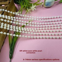 Guirlande de perles rondes pour nail art, décoration de plafond, rideau de perles connectées, chaîne de fausses perles taille 8, fournitures DIY