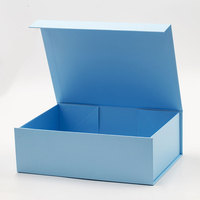 Boîte cadeau portable en carton, boîte pour bébé, couleur bleu, 80 x A4, avec couvercle magnétique