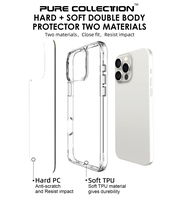 Coque de téléphone transparente en PC rigide pour Apple iPhone 16 Pro Max, compatible avec iPhone 11 12 13 14 15 Plus, fine et transparente, coque de protection rigide