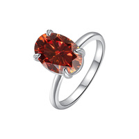 Bague en argent sterling S925 de 4,5 carats avec moissanite ovale en forme d'œuf de pigeon de la marque MUSHAN Jewelry Factory pour femmes, exsudant un sentiment de luxe