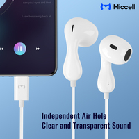 Miccell Auriculares manos libres portátiles 3,5mm Estéreo Auriculares con cable Venta al por mayor Auriculares de música con cable y auriculares