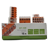 Connecteur de raccordement 221-420 en stock avec leviers, neuf, original allemand, 10 conducteurs, boîtier transparent, max 4mm² 221 420