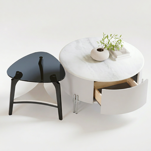 Mesa de centro minimalista escandinava, centro de mesa moderno de madera para sofá, mesa de centro de diseño de mediados de siglo, muebles para sala de estar - Product Image 1