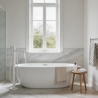Mitigeur encastré en bronze brossé, personnalisé, avec fonction eau chaude et froide pour salle de bain