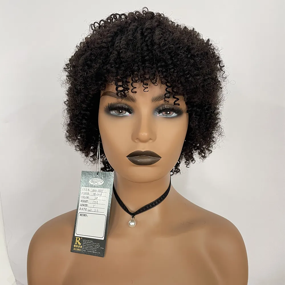 KEMY New Arrival Big Discount Afro Kinky Short 100% Peruvian Human Hair Wigs Black Natural Hair Wigs Fashion Style Wig In Stock