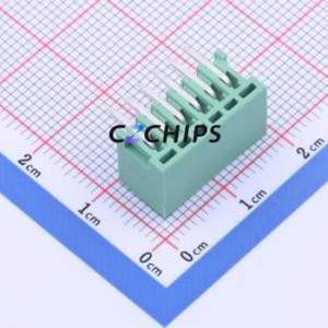 DB2ERC-2.5-6P-GN Plug-in Terminal Block Bent Lead Through Hole,P=2.5mm Connector Board-to-Board / Socket Closed 1x6P 2.5mm Green - Product Image 2
