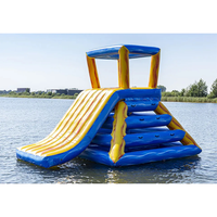 NOVA Toboggan aquatique gonflable géant pour camping, plage, lac, mer, avec PVC de qualité commerciale 0,9 mm, pour jeux aquatiques de vacances