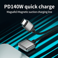 Durable carga rápida 140W USB C magnético 3 Cable 3,3 pies de largo para M4 M3 M2 MacBook Air 13 15 Pro 14 16 pulgadas