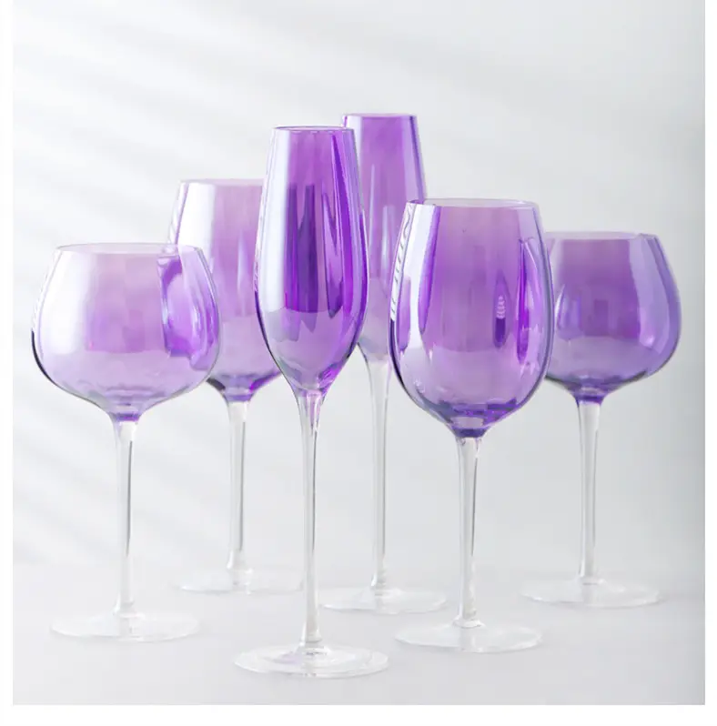 Handmade Violet Della Stem glass red wine purple champagne glass
