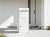 Boîte aux lettres extérieure en métal blanc, autoportante, verrouillable, étanche, antivol, grande capacité, complète