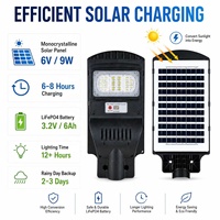 Lámpara Solar de Calle con Sensor de Radar ABS de 100W 9W, Venta al por Mayor de Fábrica, para Iluminación Exterior de Calles, Jardines, Portones y Patios