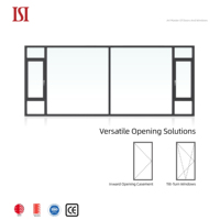 Ventana Abatible Moderna HENNISSY con Vidrio Interior, Malla de Acero Inoxidable, Marco de Aluminio y Manija de Apertura Abatible para Casa