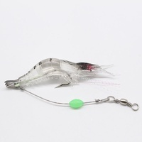 Leurre souple artificiel imitation crevette avec hameçons 9cm/6g biomimétique lumineux pour poisson noir à grande bouche