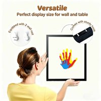 Cadre photo en bois transparent, carré 8, kit d'empreintes de mains pour famille et couple, souvenir artisanal DIY, coffret cadeau pour fête de bébé