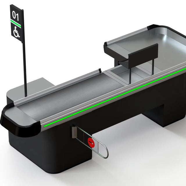Belt Customize Use Led Linner Supermarket Checkout Counter with Front and Rear Auto Machine