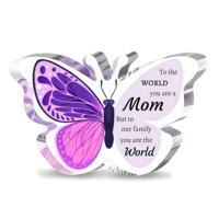 Figurine en acrylique en forme de papillon, une déclaration romantique sincère idéale à offrir à maman, compatible avec la fête des mères
