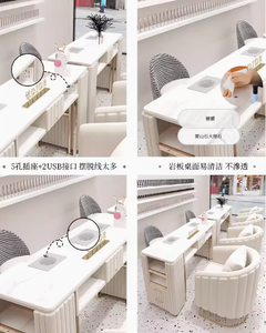 Luxury Modern Fashionable Metal <b>Nail</b> Manicure <b>Table</b> Desk for <b>Nail</b> Salon - Product Image 2