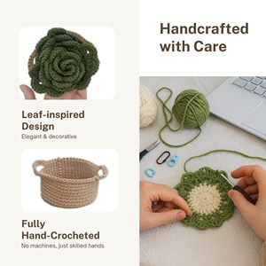 Posavasos de ganchillo con forma de hoja para macetas, juegos de posavasos con soporte para bebidas, posavasos de bar para mesa de café, escritorio, <span class=keywords><strong>maceta</strong></span> de plantas suculentas - Product Image 4