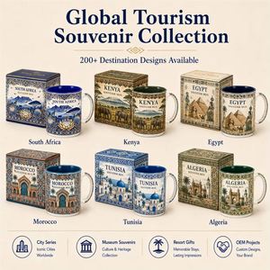 Tasses en céramique souvenirs touristiques d'Afrique du <span class=keywords><strong>Sud</strong></span>, motif floral, montagne, faune, pour café, lait, mug, personnalisation OEM ODM, vente en gros - Product Image 5