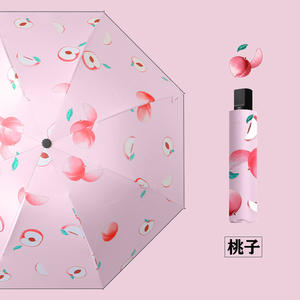Parapluie pliable mignon pour femme, style fruit, en nylon, manuel, protection UV, pare-soleil, logo personnalisable - Product Image 5