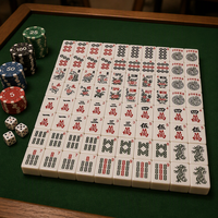 Jeu de Mahjong américain en mélamine de qualité supérieure, taille moyenne, tuiles lisses résistantes à l'usure pour le divertissement familial à la table