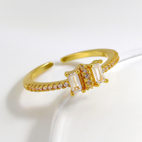 Beaux bijoux femmes mode bague en Zircon coloré exquis plaqué or 18 carats bagues en cuivre réglables