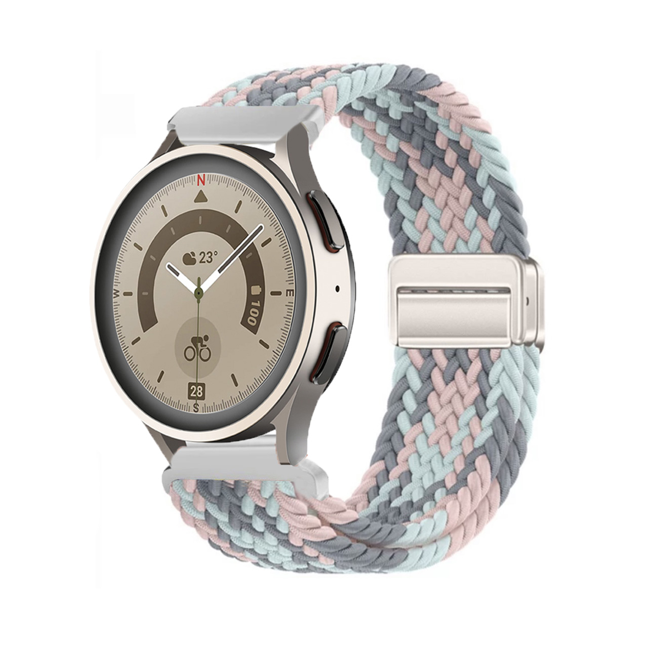 W pattern Pink white gray