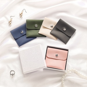 High End Custom Logo <b>Jewelry</b> Gift Bag Button PU Leather Luxury <b>Jewelry</b> Pouch with Logo - Product Image 4