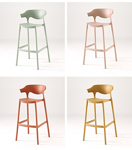 Tabouret <span class=keywords><strong>de</strong></span> <span class=keywords><strong>bar</strong></span> empilable en plastique, style nordique minimaliste moderne, pour la maison, le salon, la salle à manger, <span class=keywords><strong>chaise</strong></span> haute design créative - Product Image 3