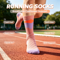 Chaussettes de sport Coolmax personnalisées pour la course à pied, anti-ampoules, évacuant l'humidité, à compression, pour l'automne, la randonnée et le sport