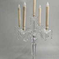 Porte-bougie en acrylique transparent I371 pour centre de table, décoration de table pour fêtes à domicile, mariages, restaurants occidentaux