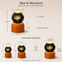 Lampe de Nuit LED Premium en Forme de Boule de Cristal 3D, Gravée au Laser Stéréoscopique (Élan/Cerf), Vente en Gros OEM, pour Décoration de Bureau et Cadeau de Fêtes