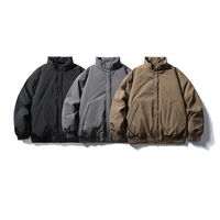 Blouson Bomber Homme Hiver Léger Rembourré avec Logo Personnalisé, Col Montant, Boutons Pression, Isolation Chaude, Doudoune Matelassée