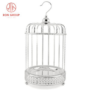 Elegance parti doğum günü tatlı masa tepsi kuş kafesi gıda ekran standı gümüş ve altın kafesi kek standı ikindi çayı için - Product Image 3