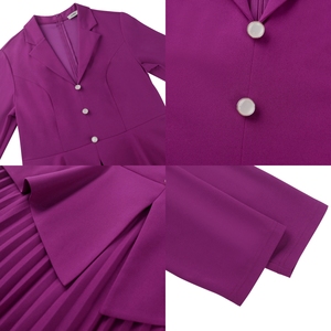 AM041013 Robe <span class=keywords><strong>de</strong></span> printemps tendance pour femme, col tailleur, simple boutonnage, coupe trapèze plissée, élégante pour le bureau et la carrière - Product Image 5