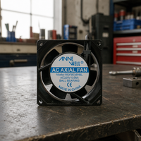 Ventilateur AC sans balais à cadre en alliage d'aluminium OEM/ODM, grand débit d'air, haute vitesse, 80x80x38mm, roulement à billes, AC110V/220V/380V
