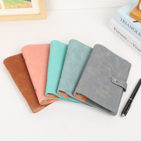 Porte-documents A5 en cuir PU avec logo personnalisé, classeur à 6 anneaux, papeterie de bureau avec divers designs, dossier de présentation Midori