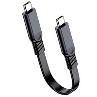 Kabel Data USB 3.0 Tipe-C Aluminium Alloy 10G Hard Drive Flat Fleksibel 60W Pengisi Daya Cepat Kabel Data Tipe C