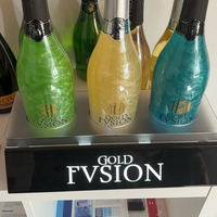 GOLD FVSION Bouteille Glorifier Design Led Light Base Display Acrylique Wine Rack Sparkling Wine with a Edible Glitter