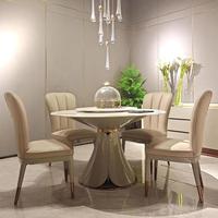 Table et chaises de salle à manger modernes, simples et luxueuses, haut de gamme, grand format, pour salon, table à manger ronde, meubles sur mesure pour la maison