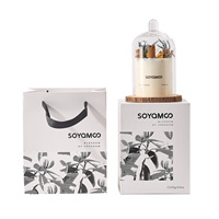 Coffret Cadeau de Bougies Parfumées de Luxe avec Plantes Stabilisées, Roses Séchées Inaltérables, Ensemble de Bougies Parfumées à Froid sous Cloche en Verre