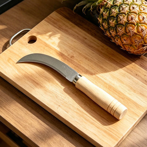 Stainless Steel Curved Fruit Knife 4-5.9in Multi-Purpose For Pineapple Banana Jackfruit Cutting - Product Image 1