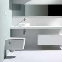 Toilette carrée de qualité moderne, toilette avec bidet intégré, bol et bidet intégré