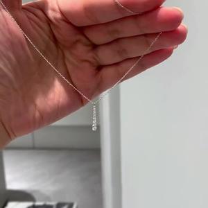 Collar Clásico de Plata de Ley S925 con un Solo Diamante en Forma de Lágrima, Gota de Agua Pequeña, Cadena de Clavícula con Forma de Pera, Diamante Pequeño - Product Image 5