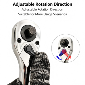 Telescopic Double Acting Ratchet Wrench 72 Tooth Adjustable Metric Chrome Plated Industrial Grade Tool - Product Image 3