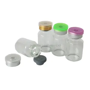 5ml Clear Injection Glass Vial With Silver Caps & Stopper Small Medicine Bottles Experimental Test Liquid Amber Glass Vials