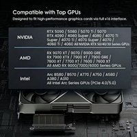 Câble Riser PCIe 5.0 X16 pour Carte Graphique Gen5, Extension pour Carte Graphique RTX 5090 / RX 9070 XT, Montage Vertical, Transmission Stable 128 Go/s