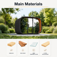 Sauna Exterior para Todo Clima con Estructura Impermeable y Panel de Control Inteligente, Sauna Cuadrada Tipo Cubo