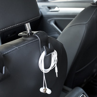 Lot de 4 crochets de type S pour appuie-tête de siège de voiture, organisateur de rangement universel pour sac à main, manteau, compatible avec tous les véhicules